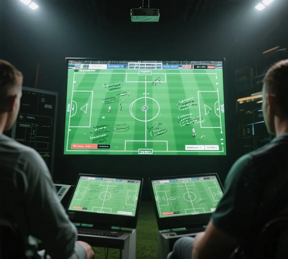 比赛录像与战术观察示意图